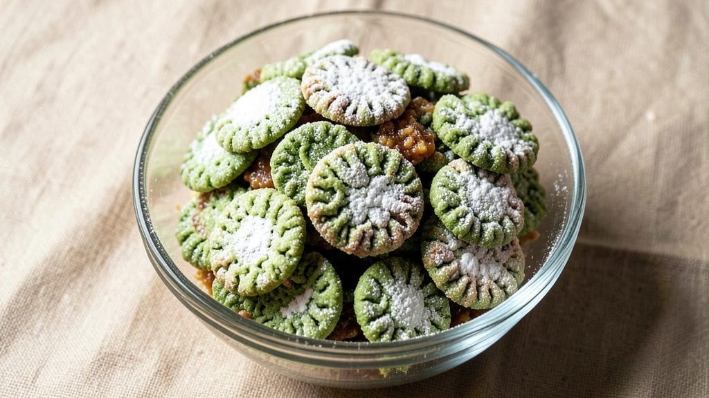 Green Crinkle Cookies Recipe: Vanilla-Infused Crunch With Festive Twist