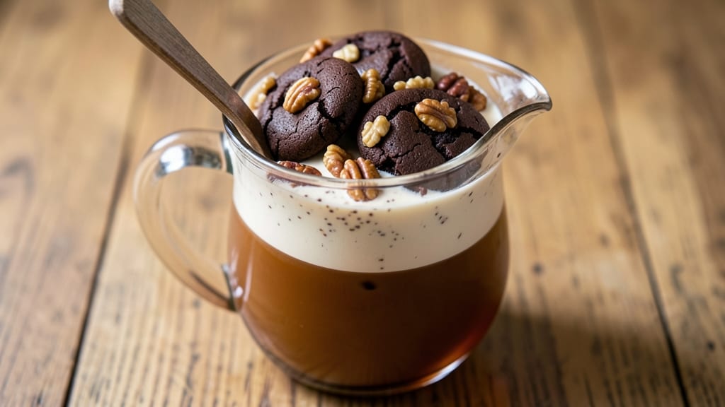 Tiny's Milk and Cookies Recipe: Boozy Vanilla Bean Swirl with Toasted Pecan Crowns